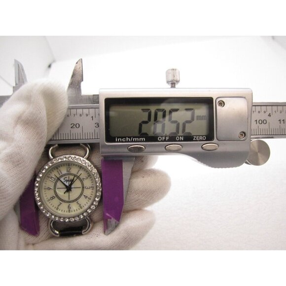 Women Speidel Crystals Quartz WR Analog 28mm Round Watch (H746) "New Battery" - Picture 2 of 9